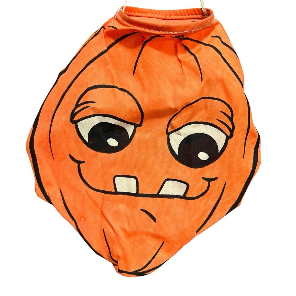 Pair VTG Halloween Jack O Lantern Hanging Wind Sock Lantern Silly Face 10” READ - Picture 8 of 10